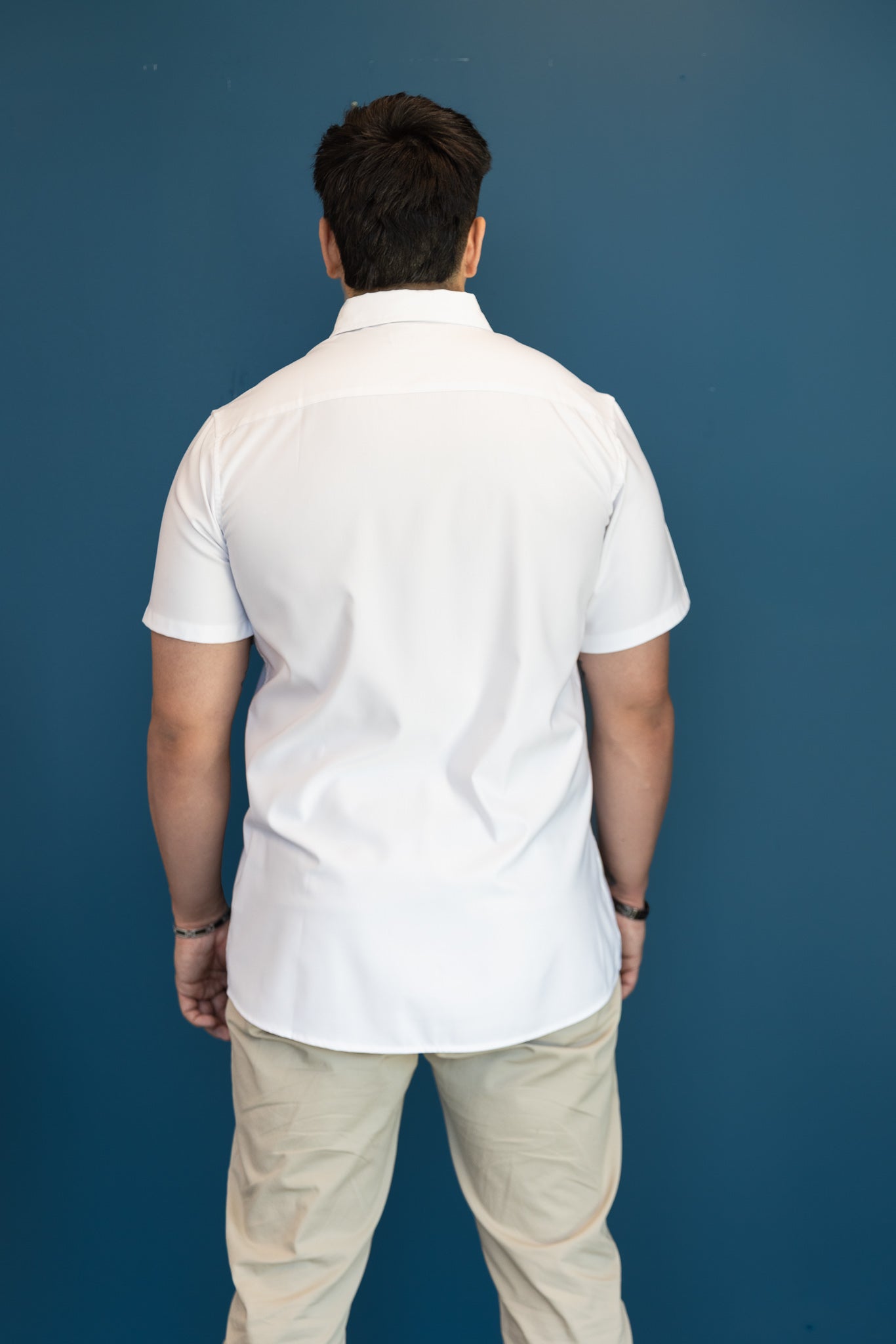 Comfortable Button Up short sleeve White