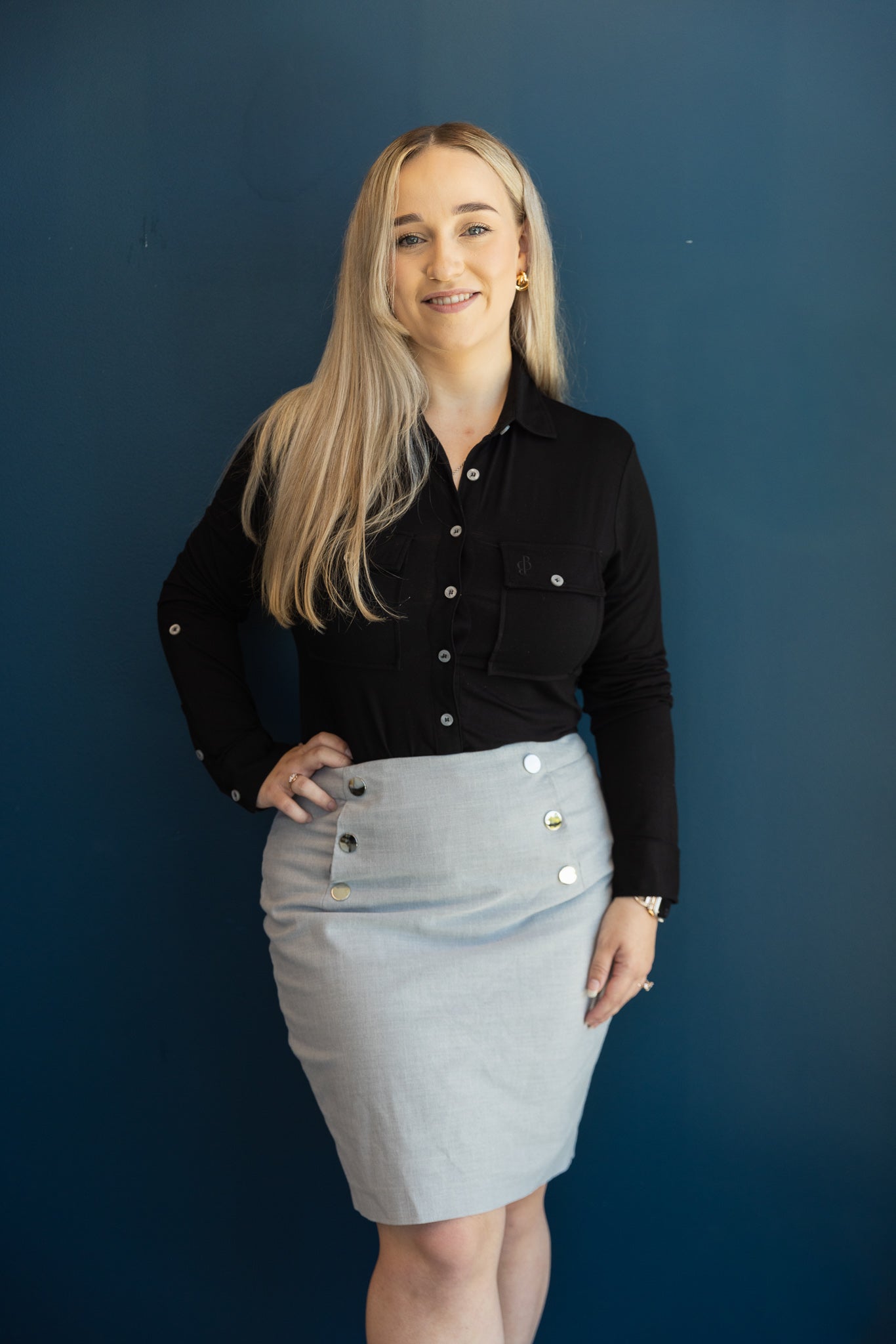 Relaxed Fit Button Up Navy