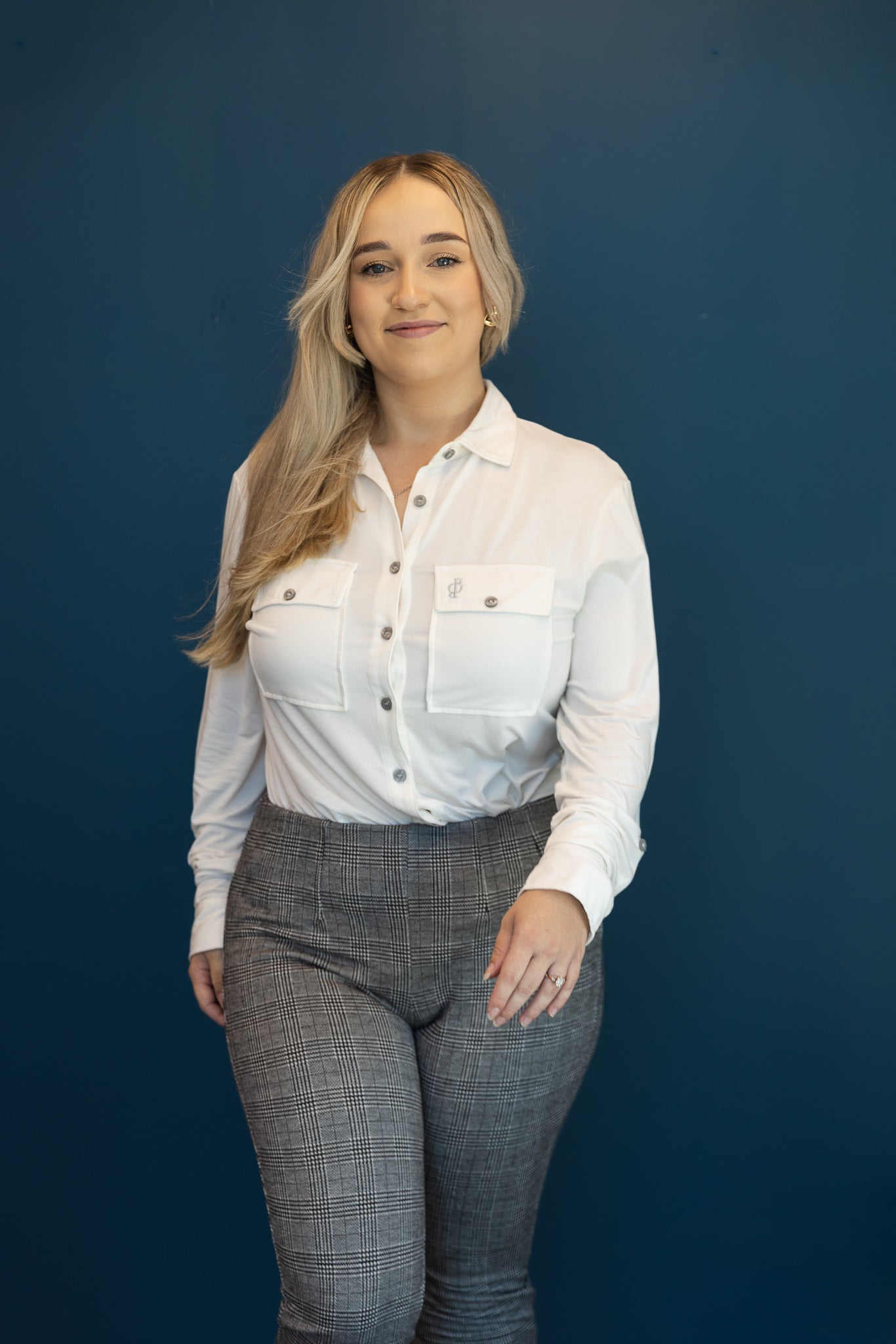 Relaxed fit Button Up White