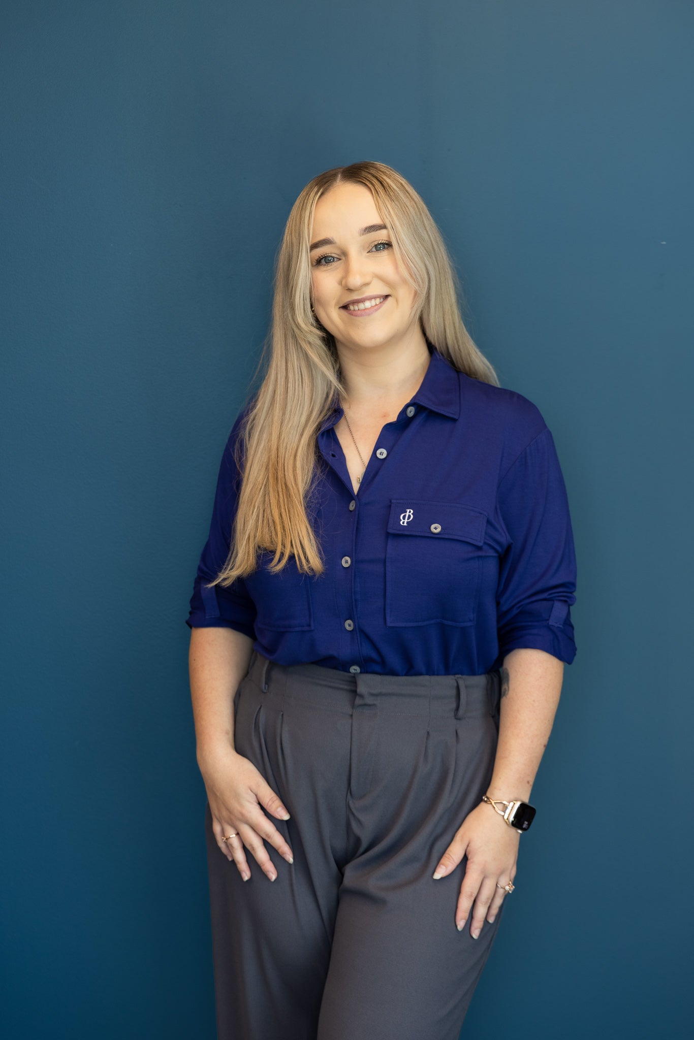 Relaxed Fit Button Up Navy