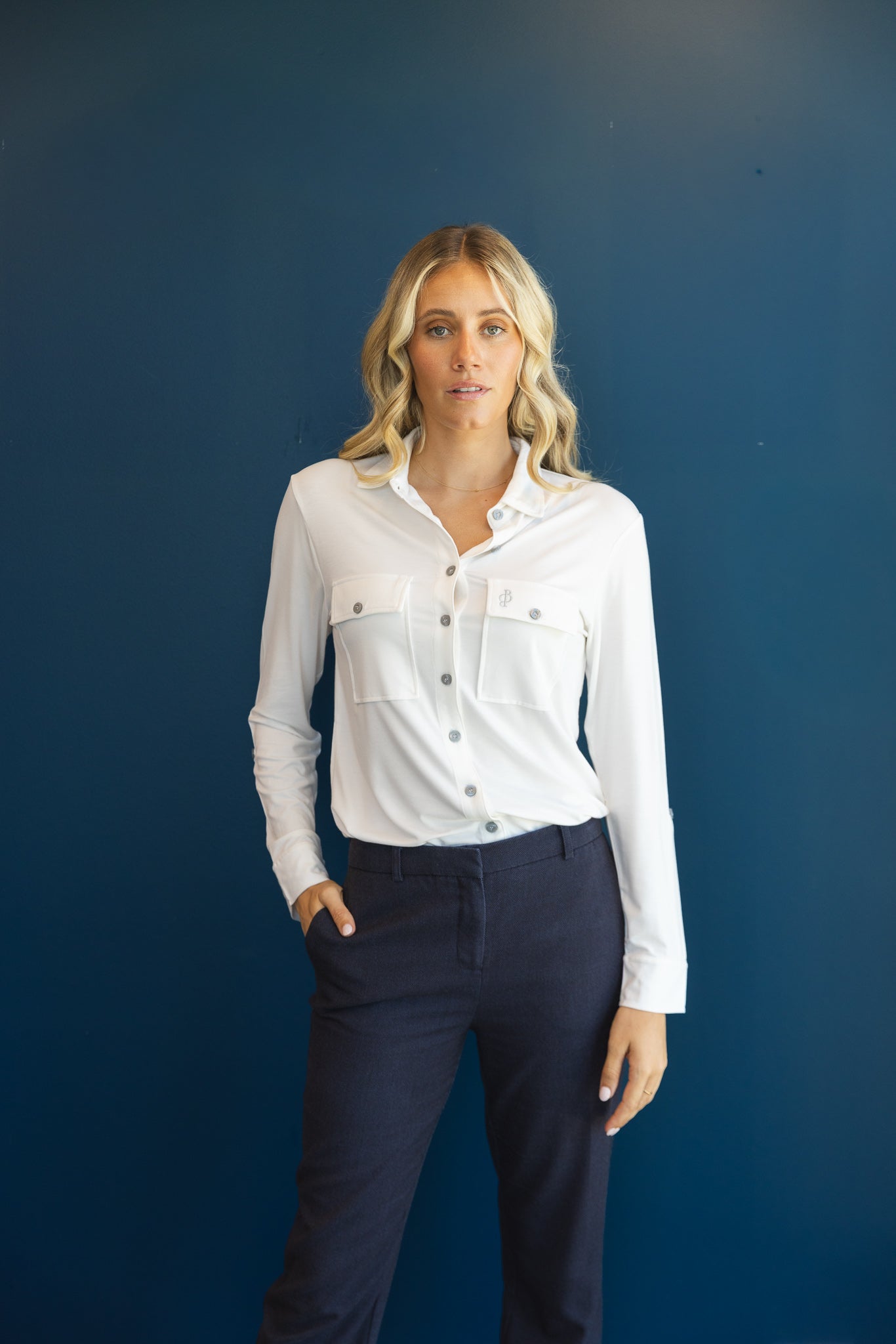 Relaxed fit Button Up White