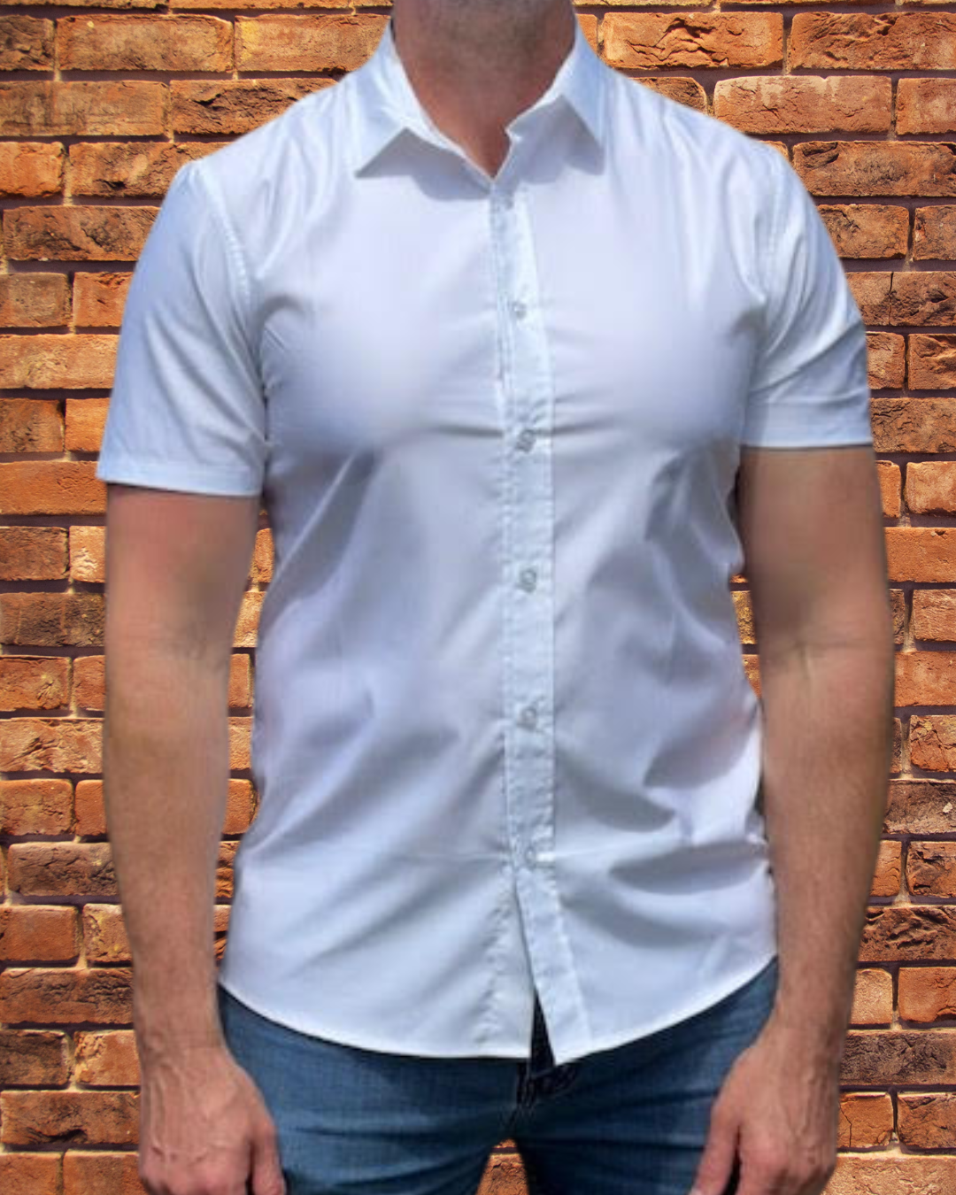Comfortable Button Up short sleeve White
