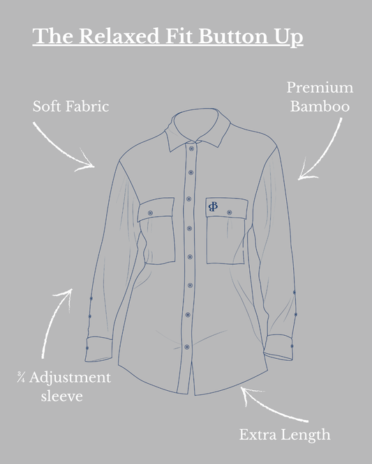 Relaxed Fit Button Up Navy