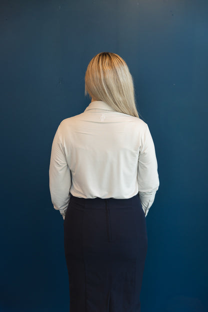 Relaxed Fit Button Up Grey