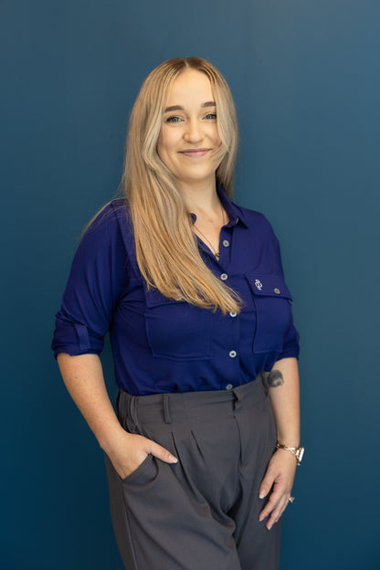 Relaxed Fit Button Up Black