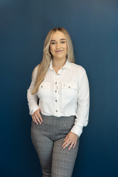 Relaxed Fit Button Up Navy