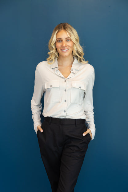 Relaxed fit Button Up White