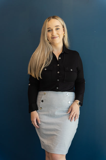 Relaxed Fit Button Up Navy