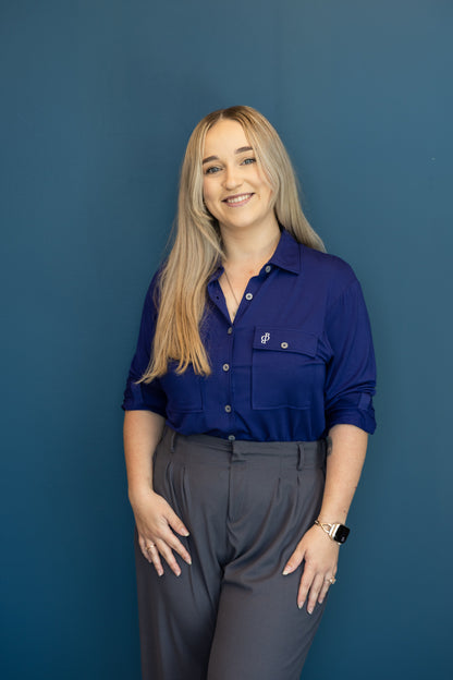 Relaxed Fit Button Up Navy