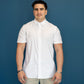 Comfortable Button Up short sleeve White