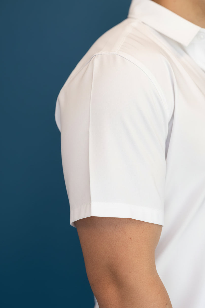 man wearing white short sleeve shirt 
