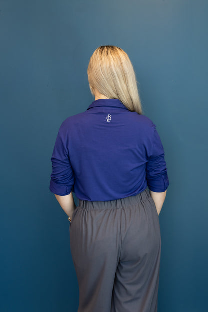 Relaxed Fit Button Up Navy