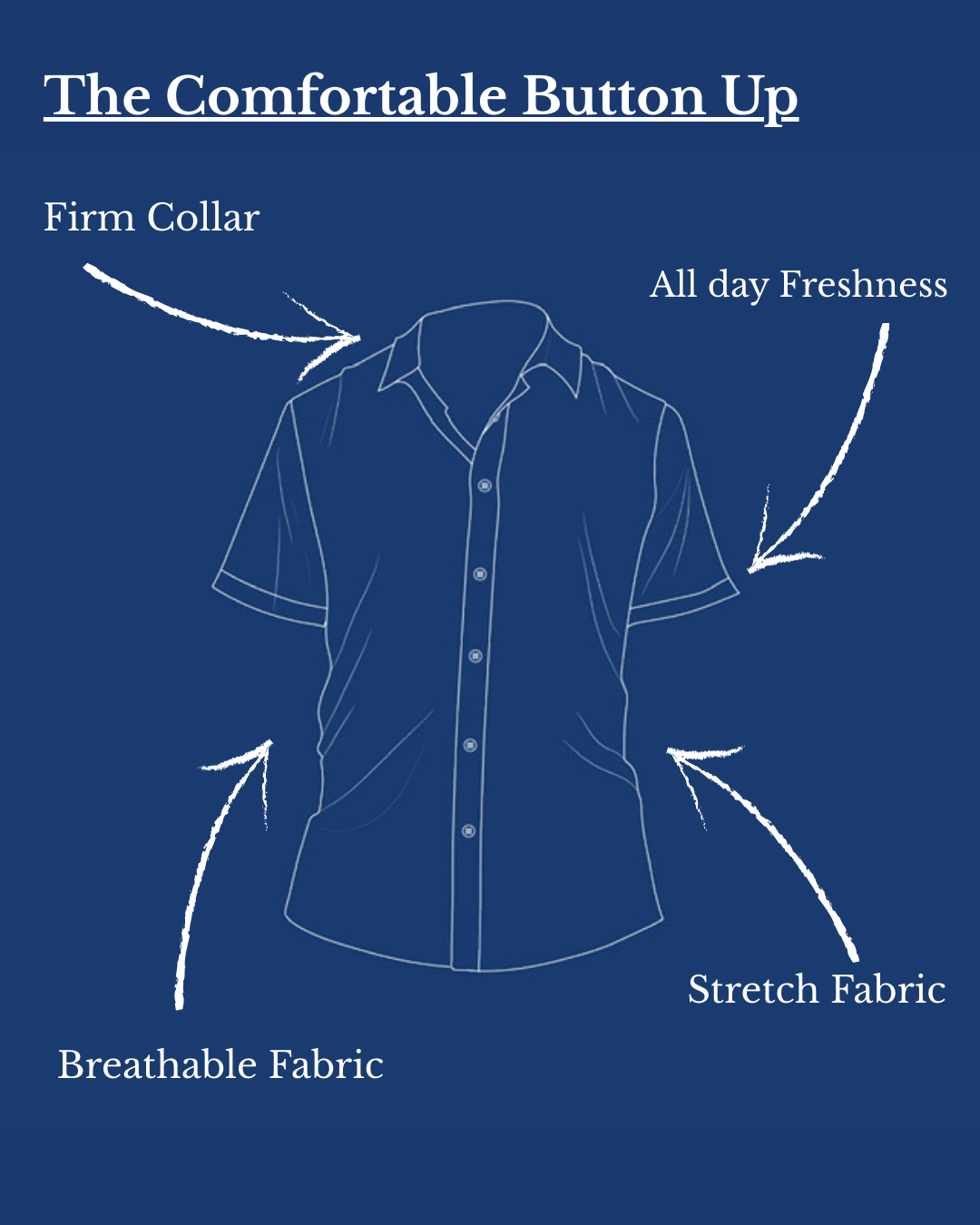 Comfortable Button Up short sleeve White