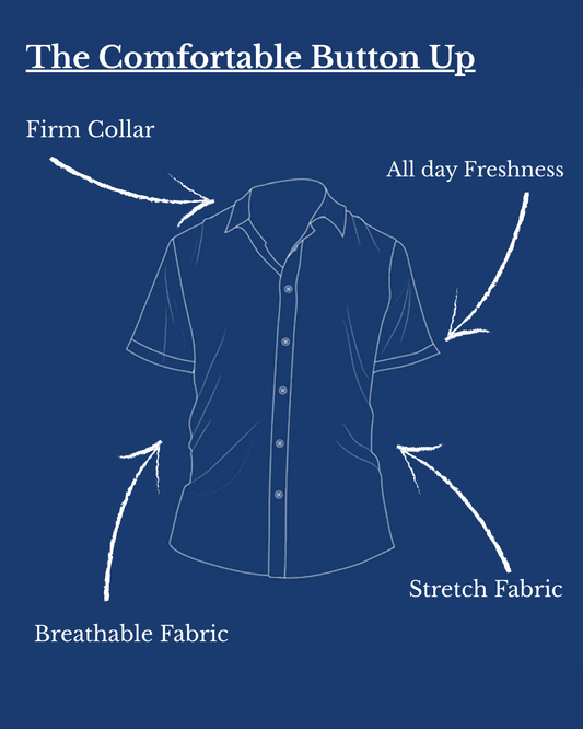 Comfortable Button Up short sleeve White