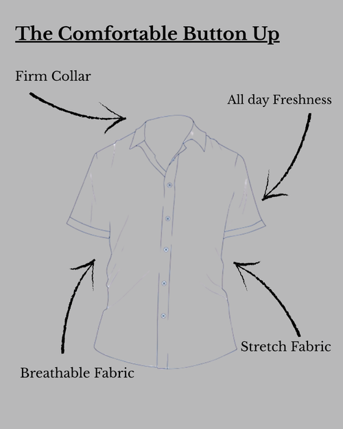 Comfortable Button Up short sleeve White