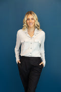Relaxed Fit Button Up Grey