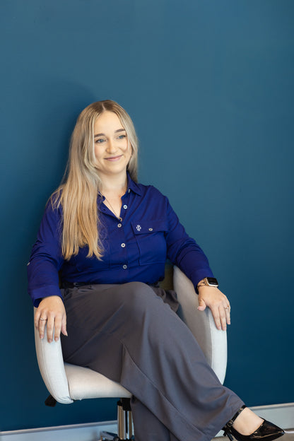 Relaxed Fit Button Up Navy