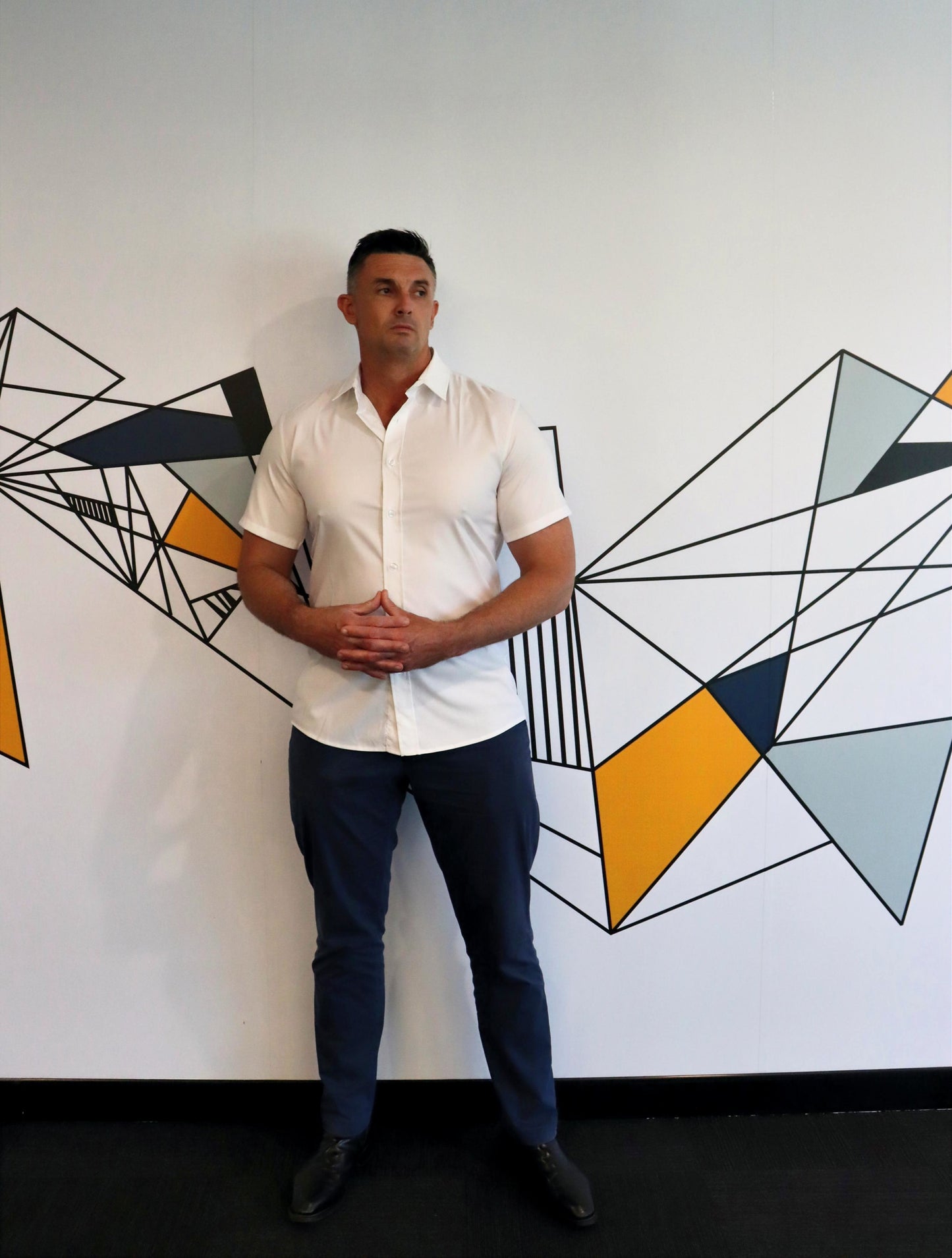 Comfortable Button Up short sleeve White