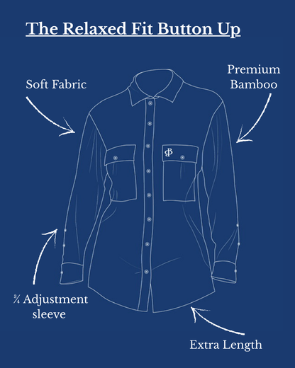 Relaxed Fit Button Up Navy