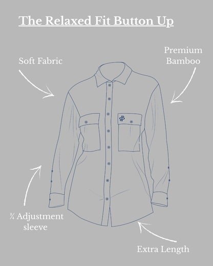 Relaxed Fit Button Up Grey
