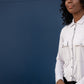 Relaxed Fit Button Up Grey